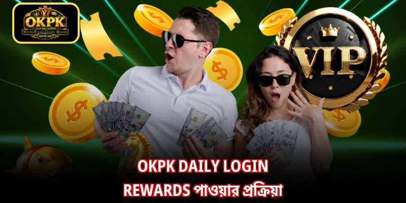 OKPK daily login rewards পাওয়ার প্রক্রিয়া