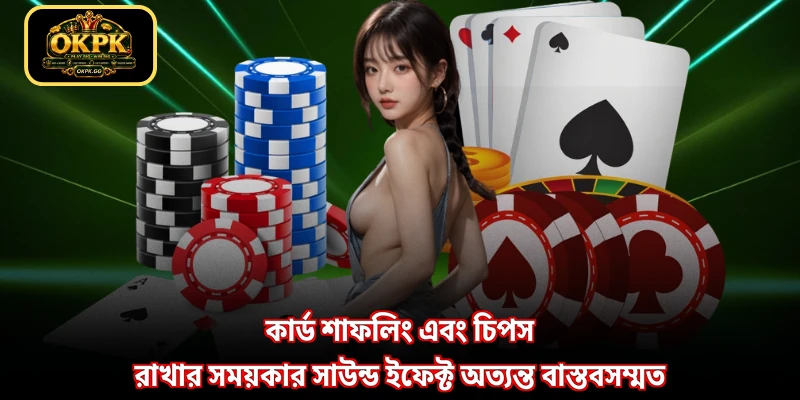 কার্ড শাফলিং এবং চিপস রাখার সময়কার সাউন্ড ইফেক্ট অত্যন্ত বাস্তবসম্মত